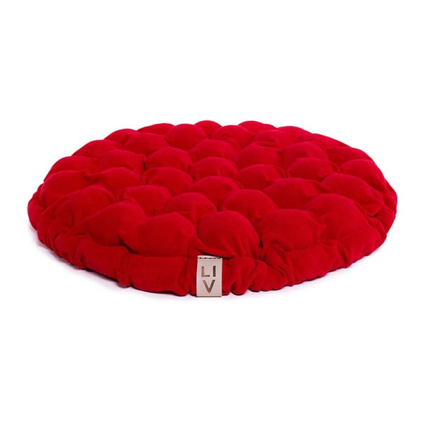 Crveni jastuk za sjedenje sa masažnim kuglicama Linda Vrňáková Bloom, promjer 65 cm