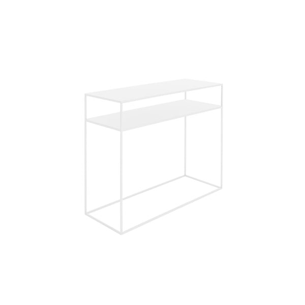 Bijeli konzolni metalni stol s policom Custom Form Tensio, 100 x 35 cm
