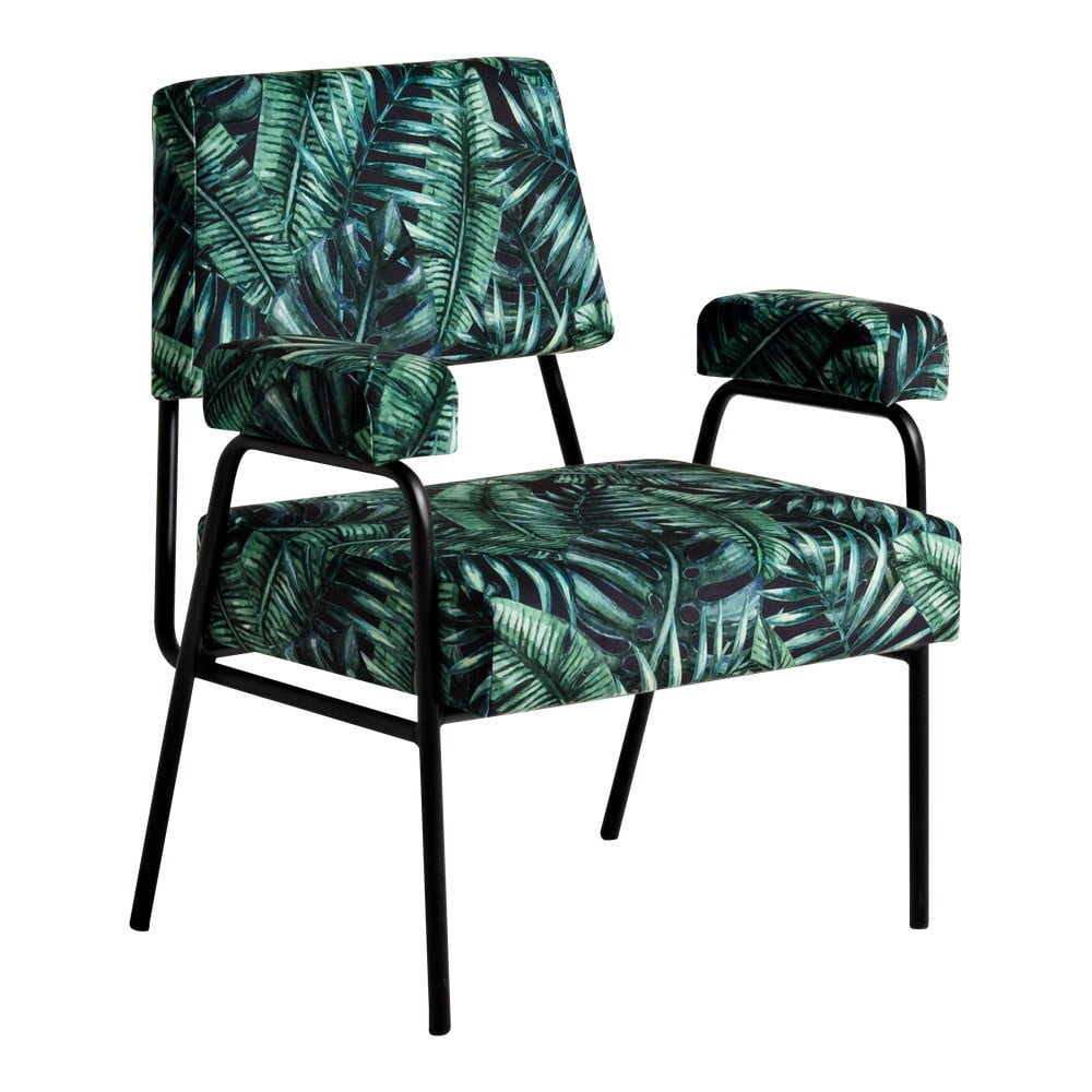 Tamnozelena fotelja s uzorkom Custom Form Simple Tropicalvives