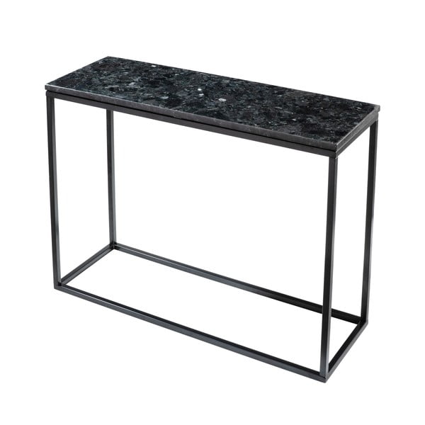 Crni granitni konzolni stol s crnim podnožjem, duljina 100 cm