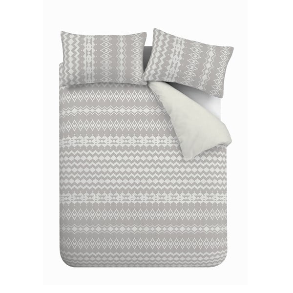 Siva posteljina od mikropliša Catherine Lansfield Alpine Fleece, 135 x 200 cm