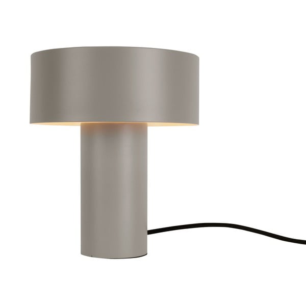 Siva stolna lampa Leitmotiv Tubo, visina 23 cm