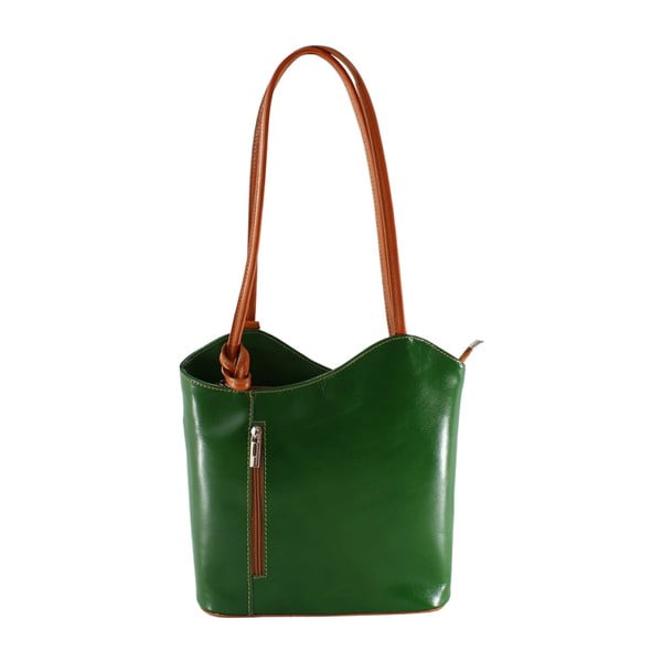 Zelena kožna torbica Chicca Borse Phoebe