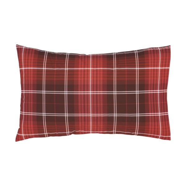 Set od 2 crvene pamučne jastučnice Catherine Lansfield Brushed Tartan, 50 x 75 cm