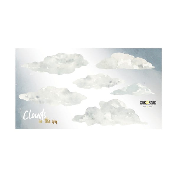 Set zidnih samoljepljivih naljepnica s motivom oblaka Dekornik
