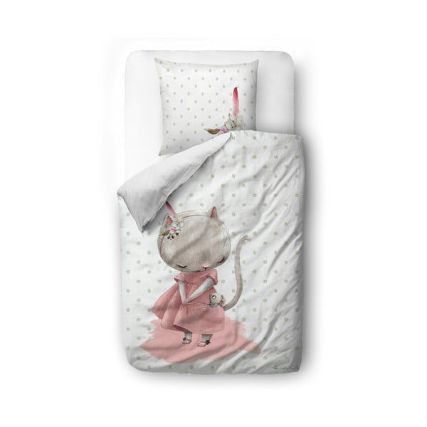 Dječja pamučna posteljina Mr. Little Fox Mouse, 100 x 130 cm