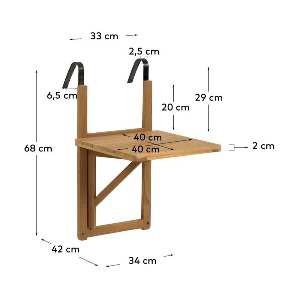 Viseći balkonski stol 40x42 cm Amarilis – Kave Home