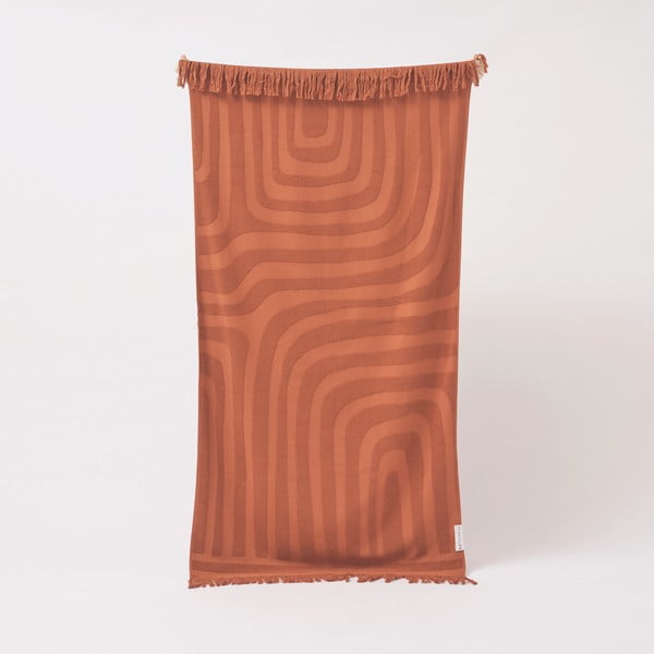 Terakota narančasti pamučni ručnik za plažu Sunnylife Luxe, 160 x 90 cm