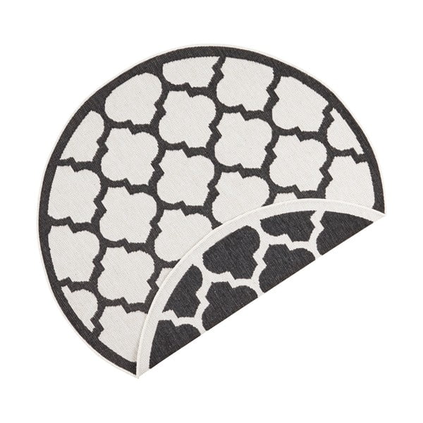 Crno-krem vanjski tepih NORTHRUGS Palermo, ⌀ 200 cm