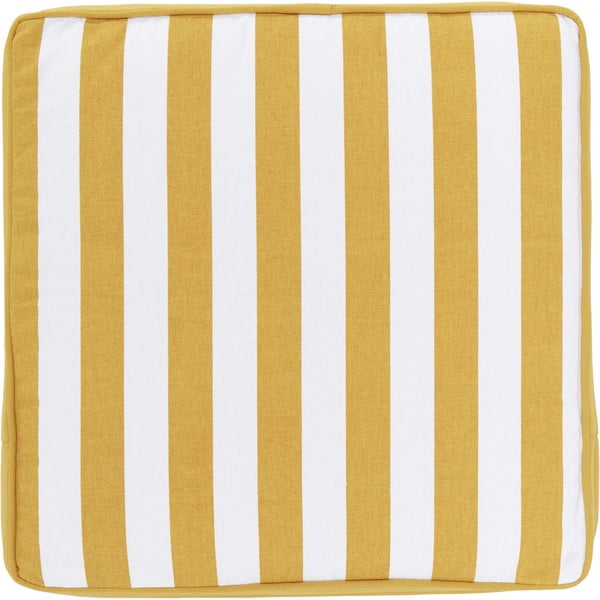 Žuto-bijeli pamučni jastuk za sjedenje Westwing Collection Timon, 40 x 40 cm