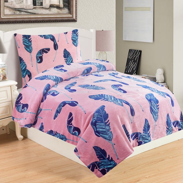 Ružičasta mikroplišana posteljina za krevet za jednu osobu My House Victoria, 140 x 200 cm