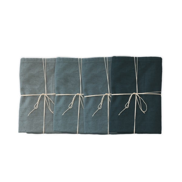 Set od 4 pamučna ubrusa Linen Couture Blue, 43 x 43 cm