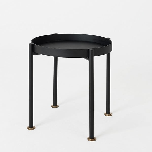 Crni pomoćni stolić Custom Form Hanna, ⌀ 40 cm