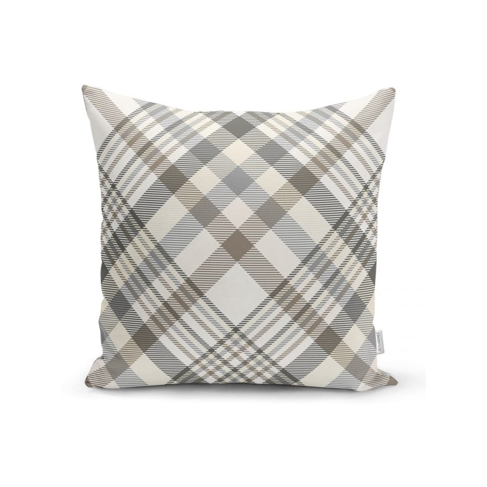 Sivo-bež dekorativni premaz na jastuk minimalistički jastuk pokriva flanel, 35 x 55 cm