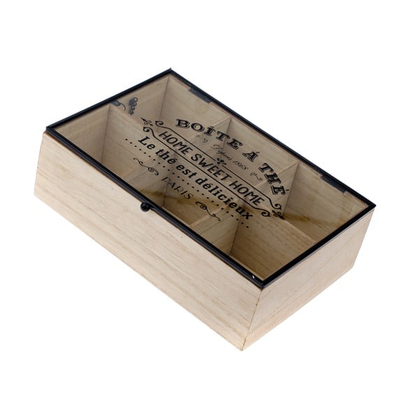 Drvena kutija za čaj sa 6 pretinaca Dakls Hannah, 24 x 16 cm