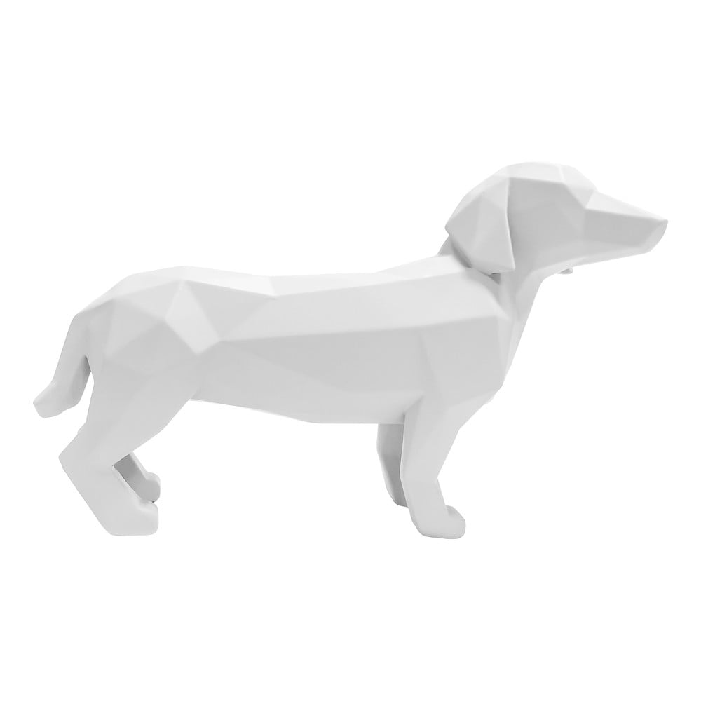 Mat bijeli kip PT LIVING Origami Standing Dog, visina 20,8 cm