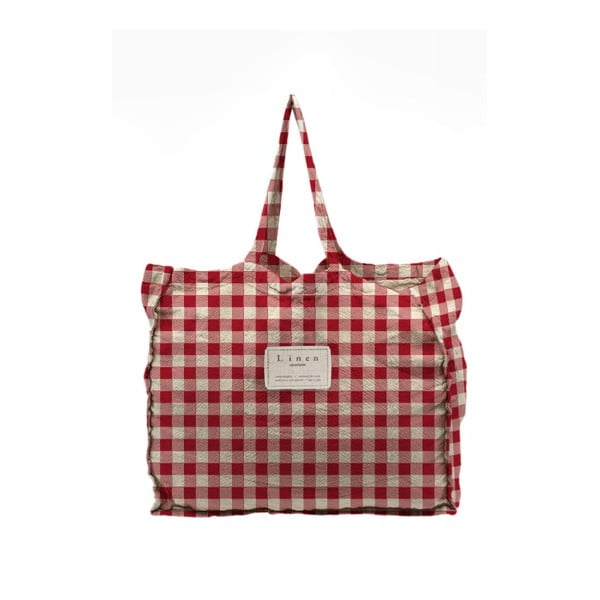 Platnena torba za kruh Linen Couture Linen Bag Red Vichy