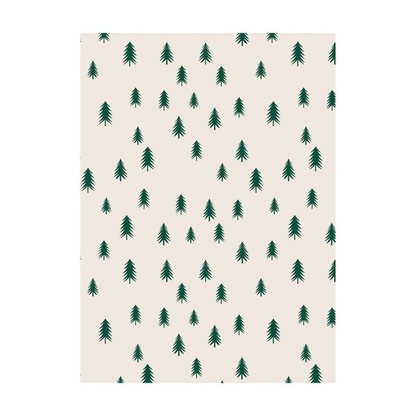 5 listova bež-zelenog papira za zamatanje Eleanor stuart Christmas Trees, 50 x 70 cm