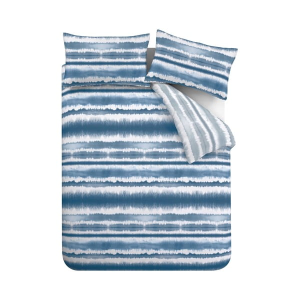 Plava posteljina Lansfield Tie Dye Seersucker, 135 x 200 cm