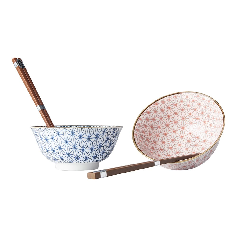 Set od 2 zdjela i štapića MIJ Asanoha