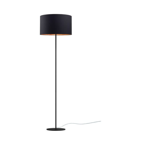 Crno-bakrena podna lampa Sotto Luce Mika ⌀ 40 cm