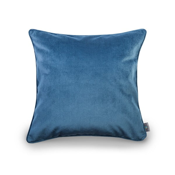 Plava prevlaka na jastuku s baršunastom površinom provjere traperice, 50 x 50 cm