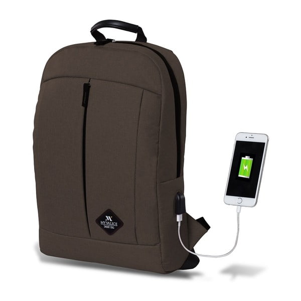 Tamnosmeđi ruksak s USB priključkom My Valice GALAXY Smart Bag