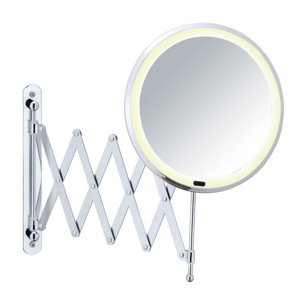 Zidno kozmetičko ogledalo s LED pozadinskim osvjetljenjem i teleskopskim držačem Wenko Barona