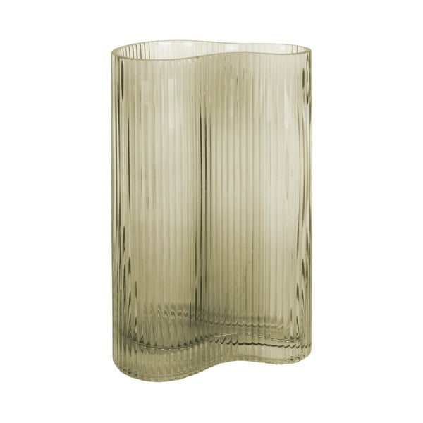 Zelena staklena vaza PT LIVING Wave, visina 27 cm