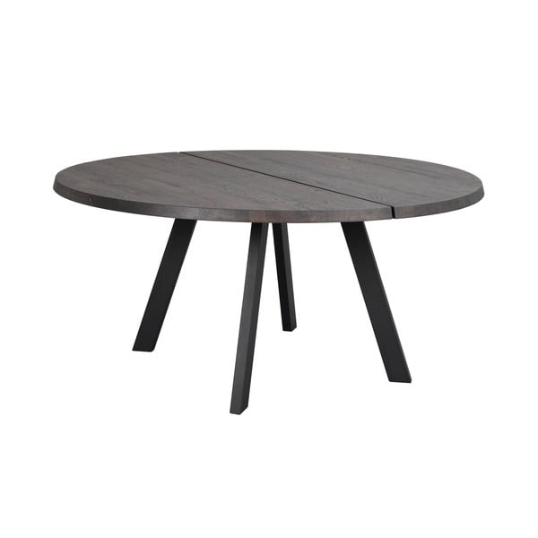 Tamnosmeđi okrugli blagovaonski stol od hrastovog drveta Rowico Freddie, ø 160 cm