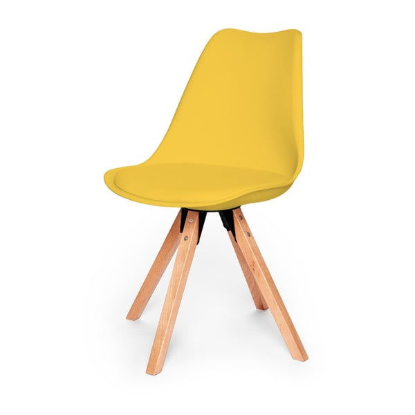 Set od 2 žute stolice s postoljem od bukvinog drveta loomi.design Eco