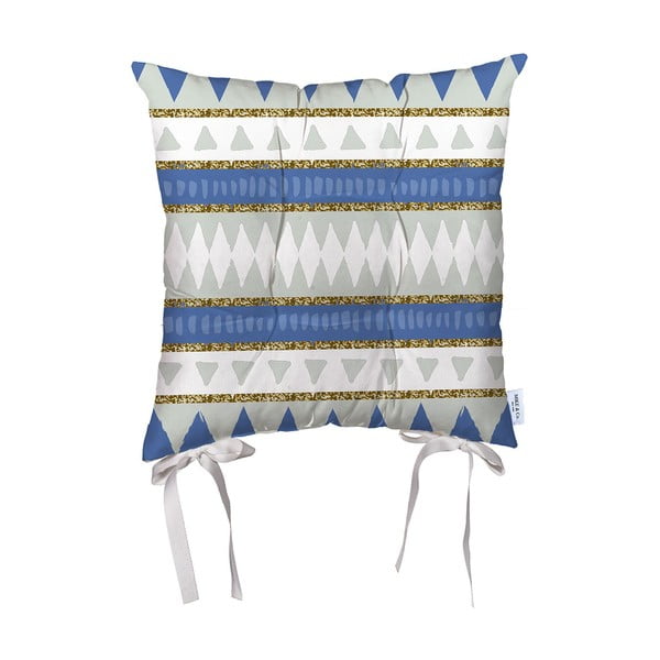 Plavo-bijeli jastuk za stolicu od mikrovlakana Mike & Co. New York Santorini, 43 x 43 cm