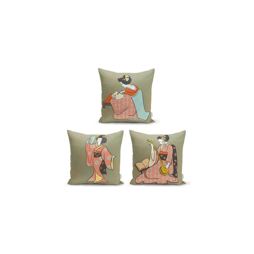 Set od 3 dekorativni premazi na jastucima Minimalistički jastuk pokriva etničke istočne, 45 x 45 cm