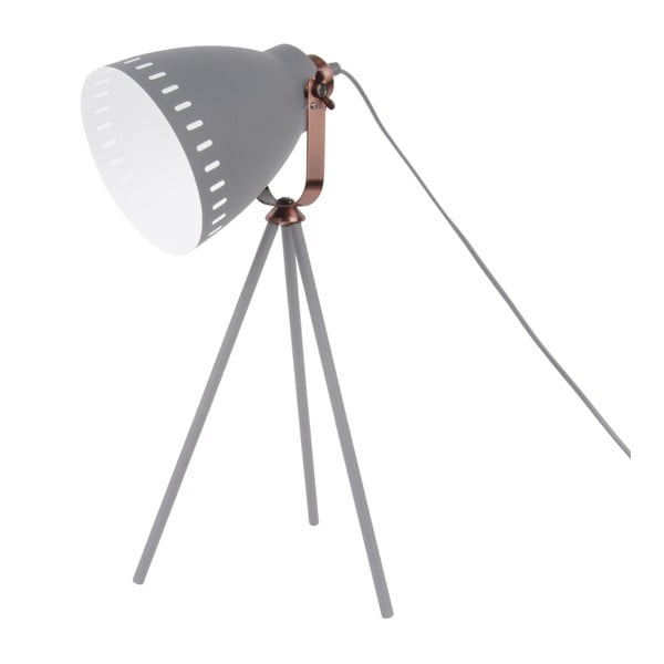 Siva stolna lampa s detaljima u boji bakra Leitmotiv Mingle