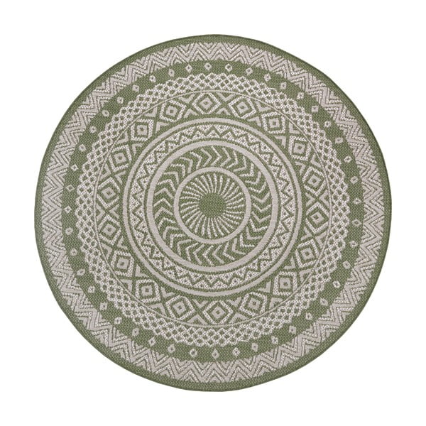 Zeleno-bež otvoreni tepiha krug, Ø 160 cm