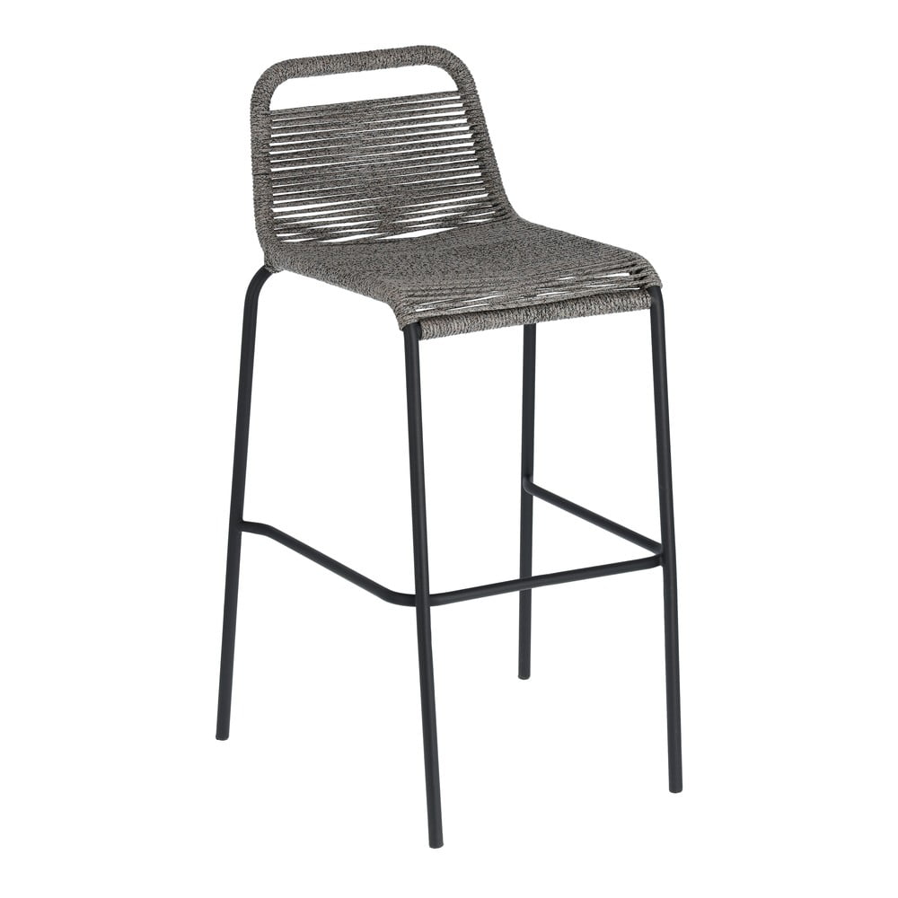 Siva barska stolica s čeličnom konstrukcijom Kave Home Glenville, visina 74 cm