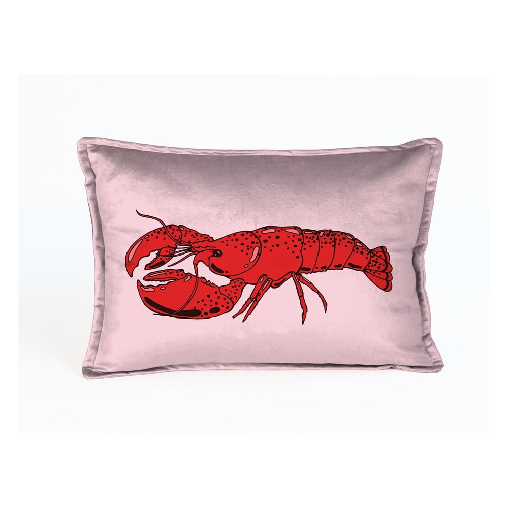 Rozi jastuk baršun s jastogom Velvet Atelier Lobster, 50 x 35 cm