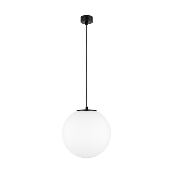 Bijela viseća svjetiljka s grlom u crnoj boji Sotto Luce TSUKI L, ⌀ 30 cm