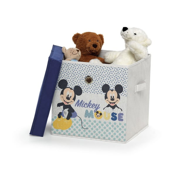 Dječja tekstilna kutija za pohranu s poklopcem Domopak Disney Mickey, 30 x 30 x 30 cm