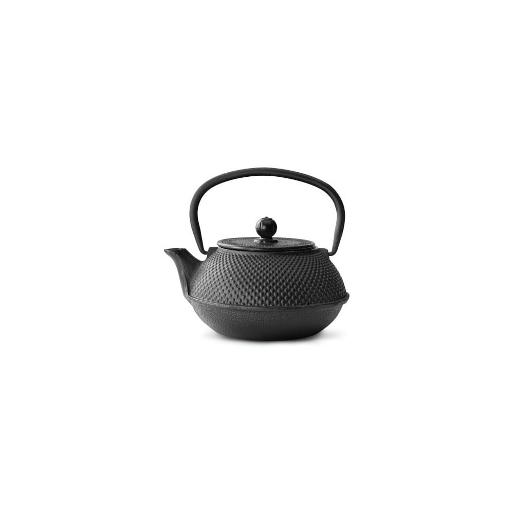 Crni čajnik od lijevanog željeza s cjediljkom za rastresiti čaj Bredemeijer Jang, 800 ml