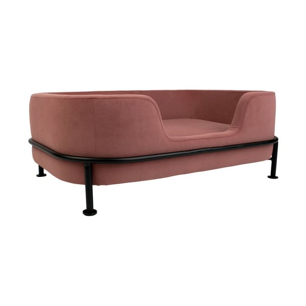 Ružičasti baršunasti krevet za kućne ljubimce Leitmotiv Puffed