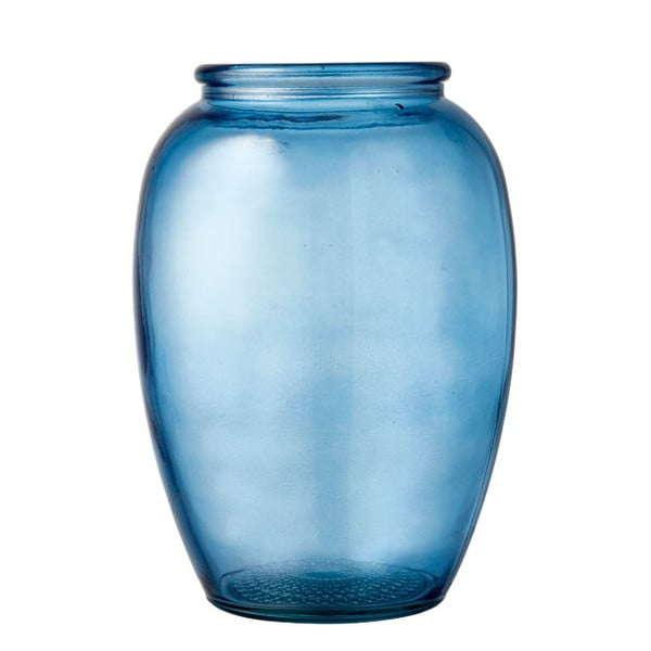 Bitz Kusintha plava staklena vaza, ø 14 cm