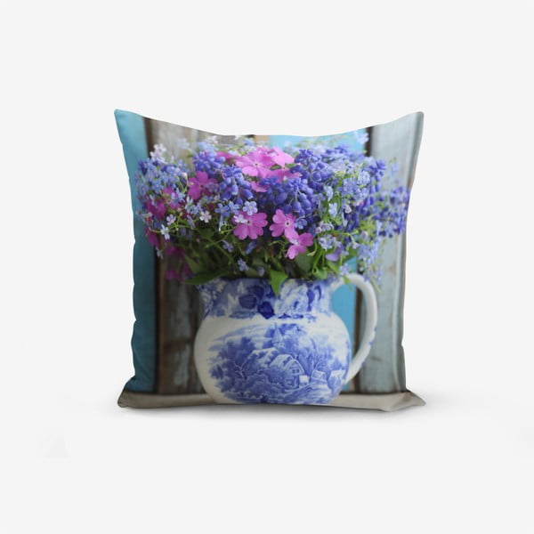 Jastučnica s primjesom pamuka Minimalist Cushion Covers Double Colorful Vazo Cicegi, 45 x 45 cm