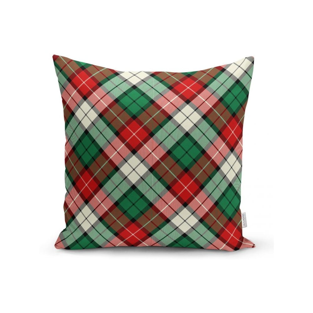 Zeleno-crveno dekorativni premaz na jastuk minimalistički jastuk pokriva flanel, 35 x 55 cm