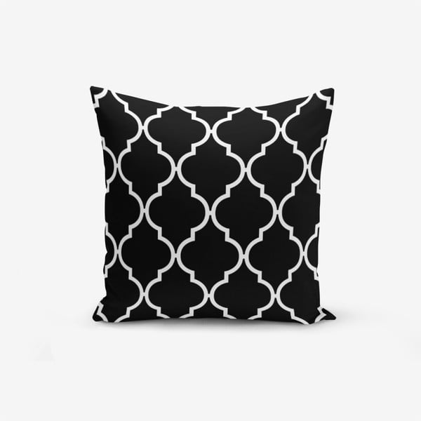 Crno-bijela jastučnica s primjesom pamuka Minimalist Cushion Covers Black Background Ogea, 45 x 45 cm