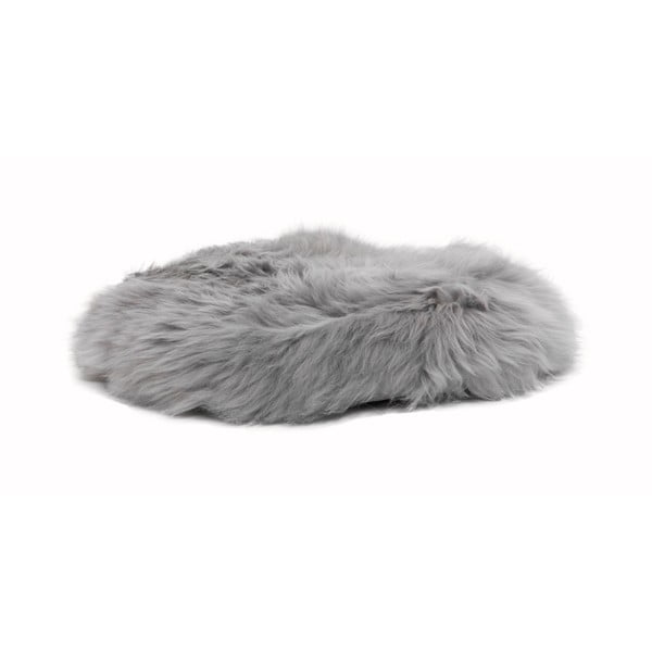 Sivi jastuk od ovčje kože Native Natural Round, ⌀ 40 cm