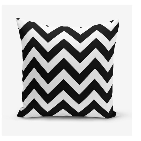 Crno-bijela jastučnica s primjesom pamuka Minimalist Cushion Covers Stripes, 45 x 45 cm