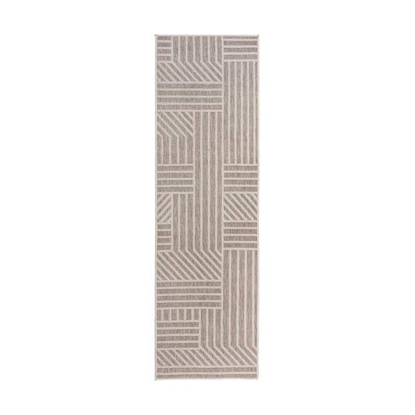 Bež vanjski tepih Flair Rugs Blocks, 66 x 230 cm