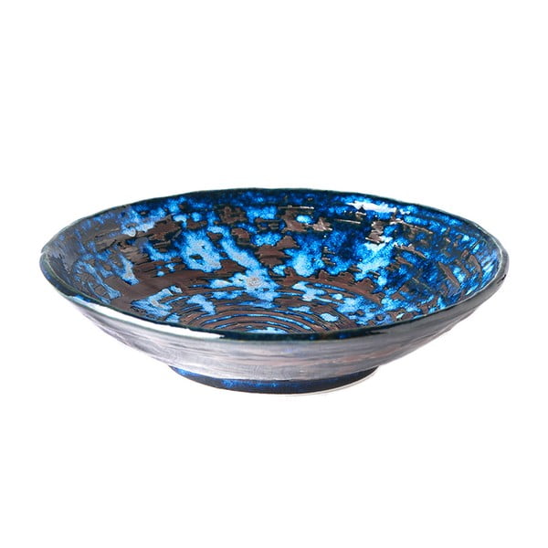 Plavi keramički duboki tanjur MIJ Copper Swirl, ø 24 cm