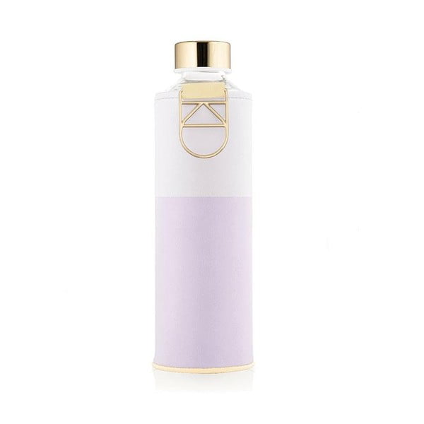 Ljubičasto-bijela borosilikatna staklena boca s navlakom od umjetne kože Equa Mismatch Lilac, 750 ml